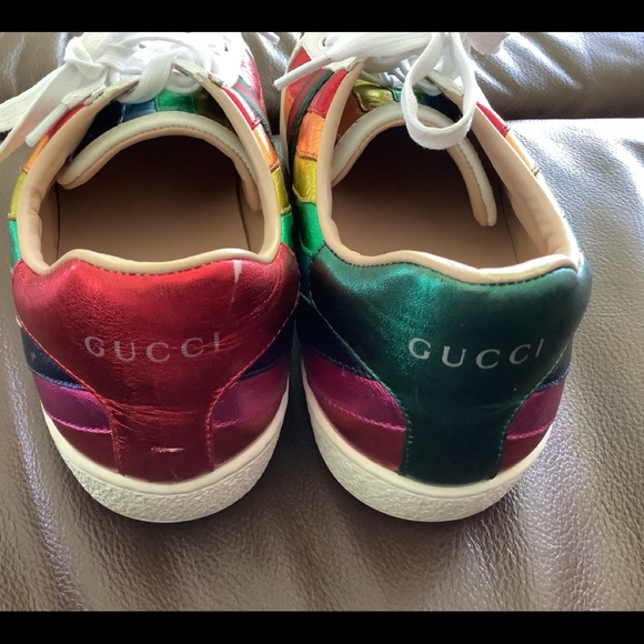 Gucci Ace Metallic Rainbow Sneakers - Picture 3 of 10